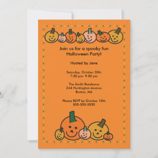 Niedlich Happy Pumpkins Halloween-Party Einladung