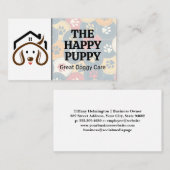 Niedlich Happy Puppy | Hundepaws | Pflege von Haus Terminkarte (Vorne/Hinten)