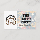 Niedlich Happy Puppy | Hundepaws | Pflege von Haus Terminkarte (Vorderseite)