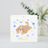 Niedlich Happy Puppy Illustration Karte (Stehend Vorderseite)