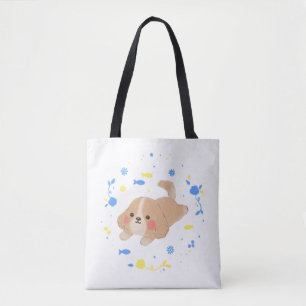Niedlich Happy Puppy Illustration Tasche