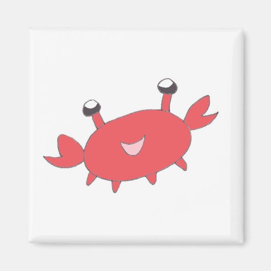 Niedlich Happy Red Crab Magnet (Vorne)