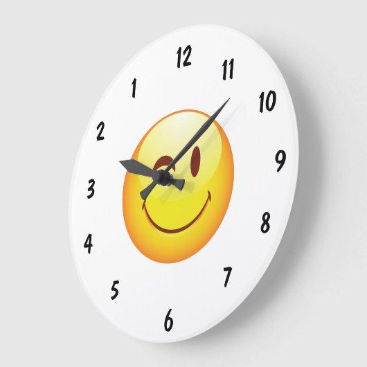 Niedlich Happy Reverse Dial Große Wanduhr (Winkel)