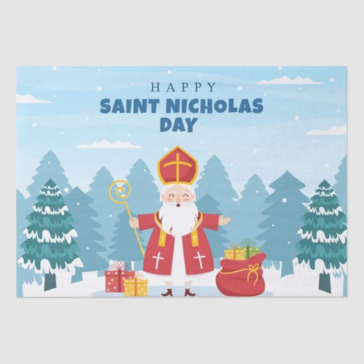 Niedlich Happy Saint Nicholas Day Seidenpapier (Vorderseite)