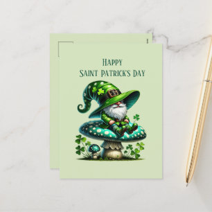 Niedlich Happy Saint Patrick's Day Gnome Feiertagspostkarte