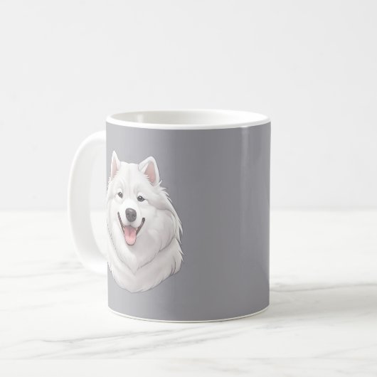 Niedlich Happy Samoyed Dog Kaffeetasse (Vorderseite Links)