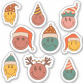 Niedlich Happy Santa Face Scrapbook Aufkleber (Vorderseite)