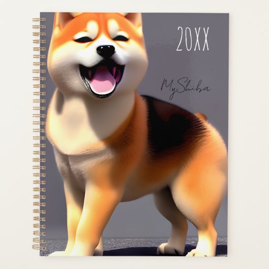 Niedlich Happy Shiba Inu Custom Portrait Foto Planer (Vorderseite)