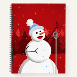 Niedlich Happy Singing Snowman Notizblock