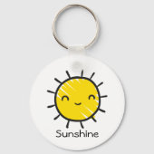 Niedlich Happy Smile Sunshine Custom Text Schlüsselanhänger (Vorderseite)
