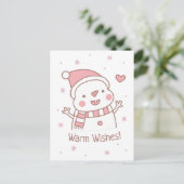 Niedlich Happy Snowman Doodle Weihnachtsgrüßen Postkarte (Stehend Vorderseite)