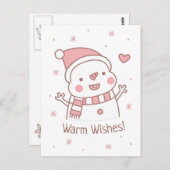 Niedlich Happy Snowman Doodle Weihnachtsgrüßen Postkarte (Vorne/Hinten)