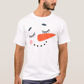 Niedlich Happy Snowman Face Holiday T-Shirt (Vorderseite)