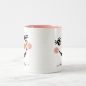 Niedlich Happy Snowman Face Name Script Kalligraph Zweifarbige Tasse (Mittel)