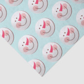 Niedlich Happy Snowman Faces Pattern Weihnachten Seidenpapier (Detail)