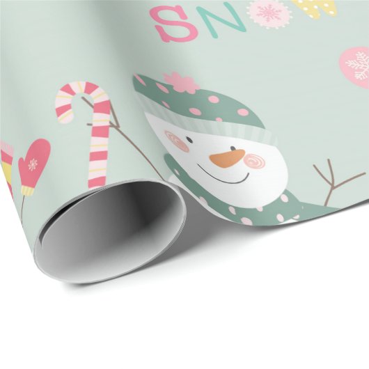 Niedlich Happy Snowman Let It Snow Kinder Weihnach Geschenkpapier (Rolleneckpunkt)