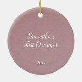 Niedlich Happy Snowman Pink Weihnachtsfest Keramik Ornament (Hinten)