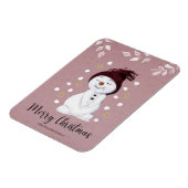 Niedlich Happy Snowman Pink Weihnachtsfest Magnet (Linke Seite)