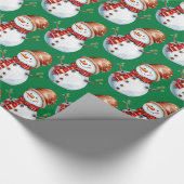 Niedlich Happy Snowman Watercolor Muster Geschenkpapier (Ecke)