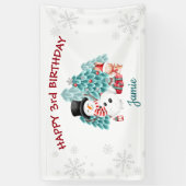 Niedlich Happy Snowman Weihnachten Geburtstagspart Banner (Vertikal)