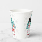 Niedlich Happy Snowman Weihnachts Party Paper Cups Pappbecher (Rechts)