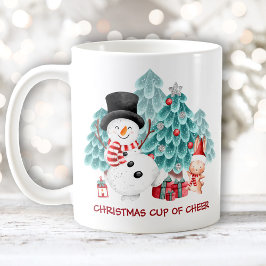 Niedlich Happy Snowman Weihnachtsname Kaffeetasse