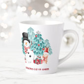 Niedlich Happy Snowman Weihnachtsname Kleine Latte Milchtasse