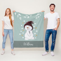 Niedlich Happy Snowman Winter Blue Weihnachten