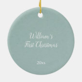 Niedlich Happy Snowman Winter Blue Weihnachten Keramik Ornament (Hinten)