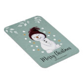 Niedlich Happy Snowman Winter Blue Weihnachten Magnet (Rechte Seite)