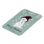 Niedlich Happy Snowman Winter Blue Weihnachten Magnet (Linke Seite)