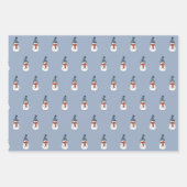 Niedlich Happy Snowman Wrapping Paper Set 3 Geschenkpapier Set (Vorderseite 3)