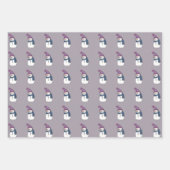 Niedlich Happy Snowman Wrapping Paper Set 3 Geschenkpapier Set (Vorderseite)