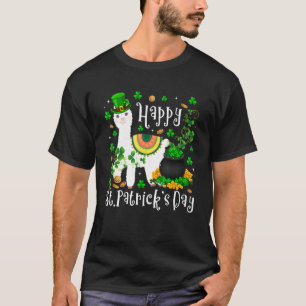 Niedlich Happy St Patricks Day Irish Llama Leprech T-Shirt