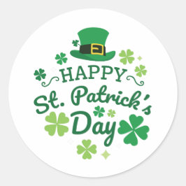 Niedlich Happy St. Patrick's Day Lucky Celebrate P Runder Aufkleber
