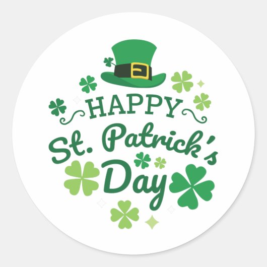 Niedlich Happy St. Patrick's Day Lucky Celebrate P Runder Aufkleber (Vorderseite)