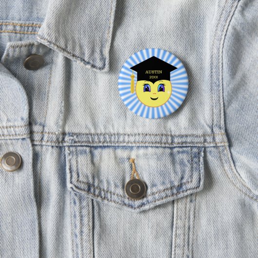 Niedlich Happy Sun Face Abschluss Button (Beispiel)