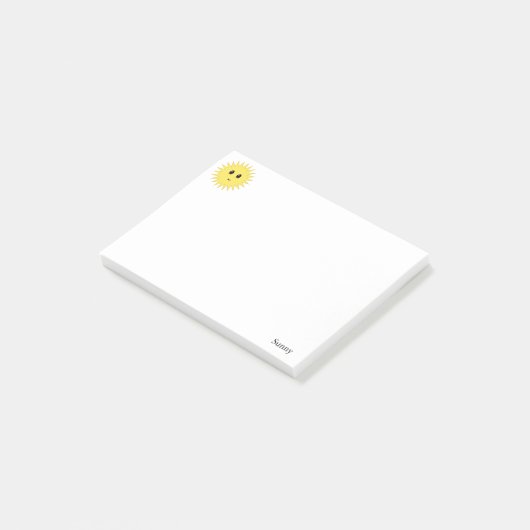 Niedlich Happy Sun im Hintergrund Post-it Klebezettel (angewinkelt)