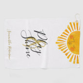Niedlich Happy Sun Name Monogram Golfhandtuch (Horizontal)