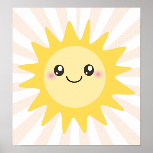 Niedlich Happy Sun Poster (Vorne)