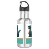 Niedlich Happy T-Rex Tyrannosaurus Rex Dinosaur Edelstahlflasche (Rückseite)