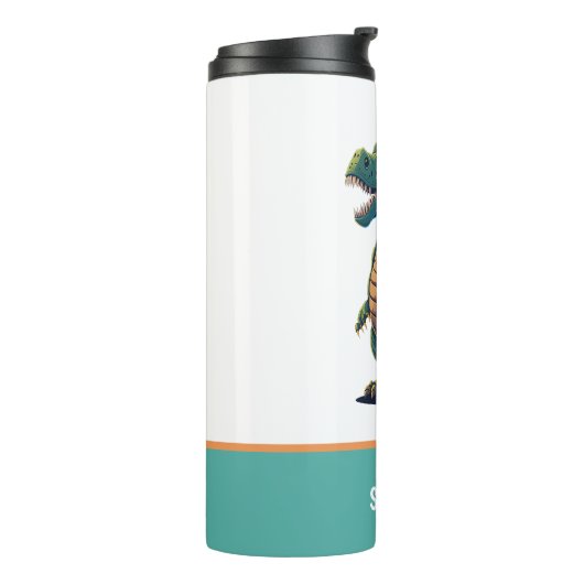 Niedlich Happy T-Rex Tyrannosaurus Rex Dinosaur Thermosbecher (Nach links gedreht)