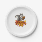Niedlich Happy Thanksgiving Squirrel Classic T - S Pappteller (Vorderseite)