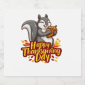 Niedlich Happy Thanksgiving Squirrel Classic T - S Schaumweinetikett (Einzelnes Label)