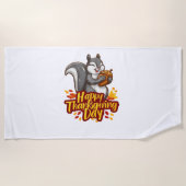 Niedlich Happy Thanksgiving Squirrel Classic T - S Strandtuch (Vorderseite)