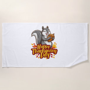 Niedlich Happy Thanksgiving Squirrel Classic T - S Strandtuch