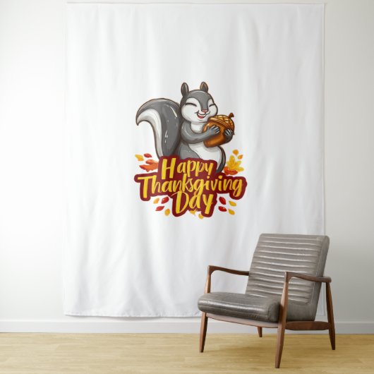 Niedlich Happy Thanksgiving Squirrel Classic T - S Wandteppich (Beispiel)