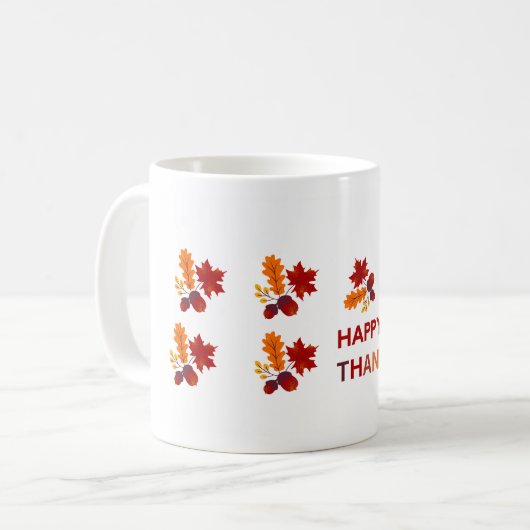 Niedlich Happy Thanksgiving Tasse (Vorderseite Links)