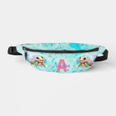 Niedlich Happy Turtle Girl Ocean Türkis Name Bauchtasche (Vorderseite)