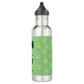 Niedlich Happy Tuxedo Cat auf Light Green Edelstahlflasche (Rechts)